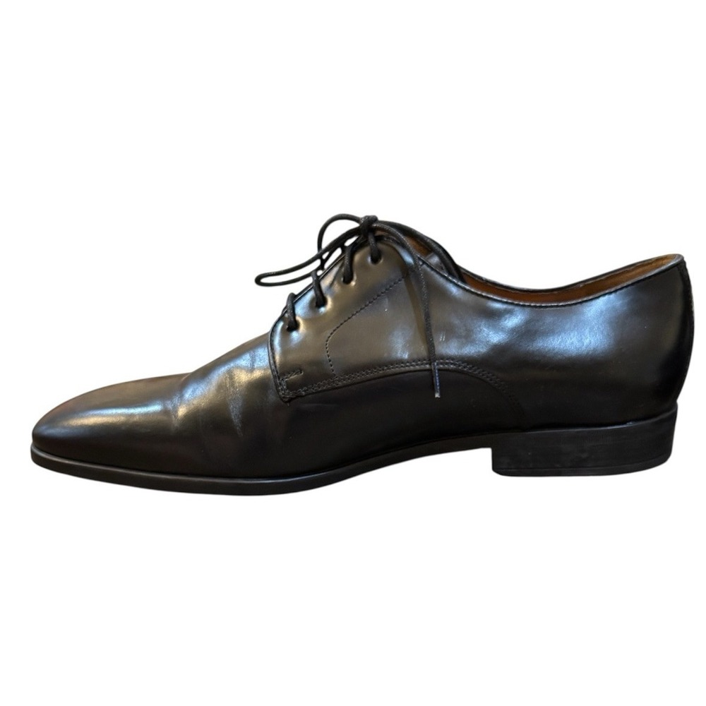 Ted Baker Shoes‎ Mens Size 45.5 Black Leather Water Resistant Plain Toe Derby